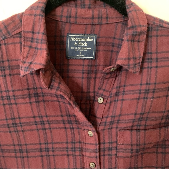 Abercrombie & Fitch Maroon & Navy Flannel - Picture 3 of 4